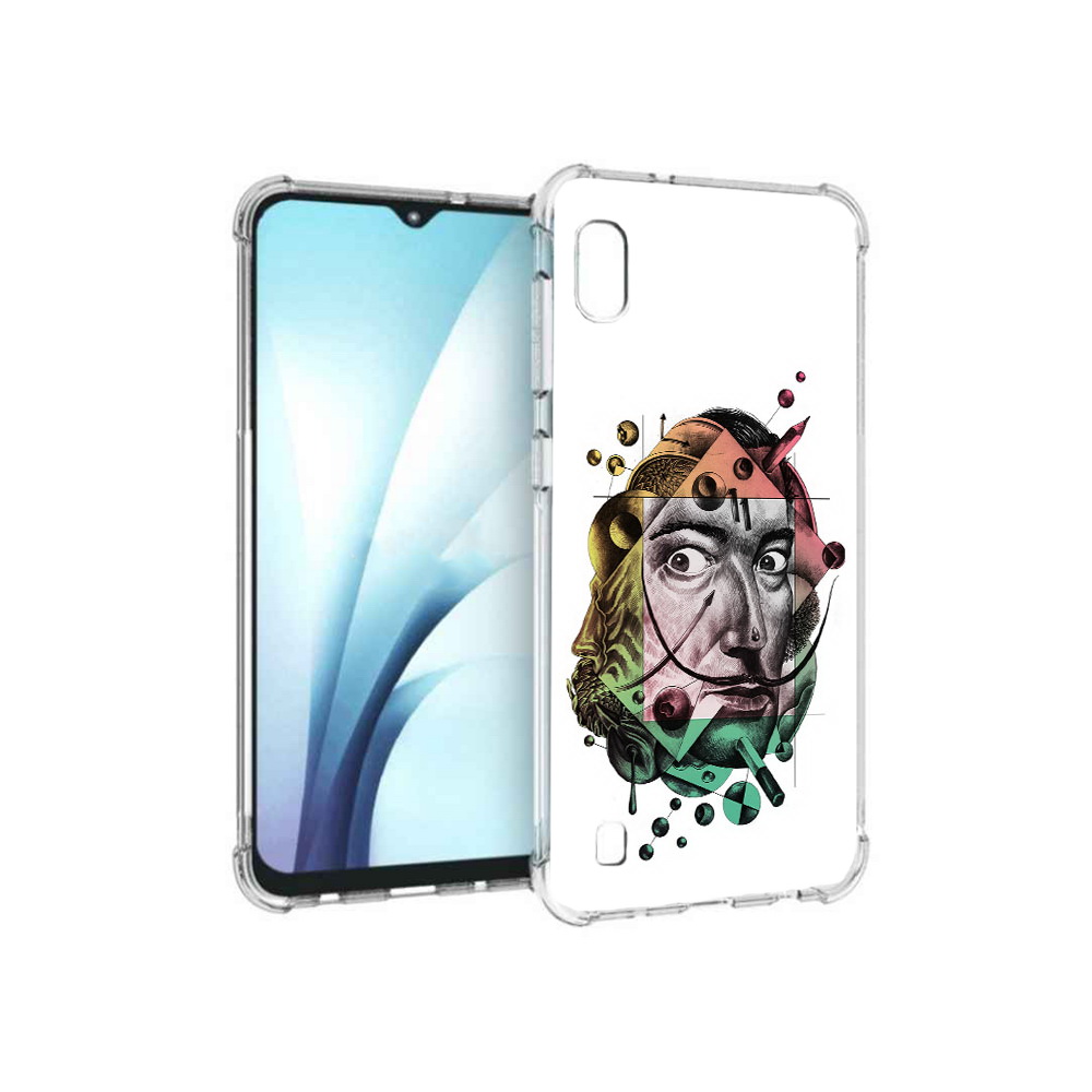 

Чехол MyPads Tocco для Samsung Galaxy A10 разноцветное лицо абстракция (PT147645.531.570), Прозрачный, Tocco