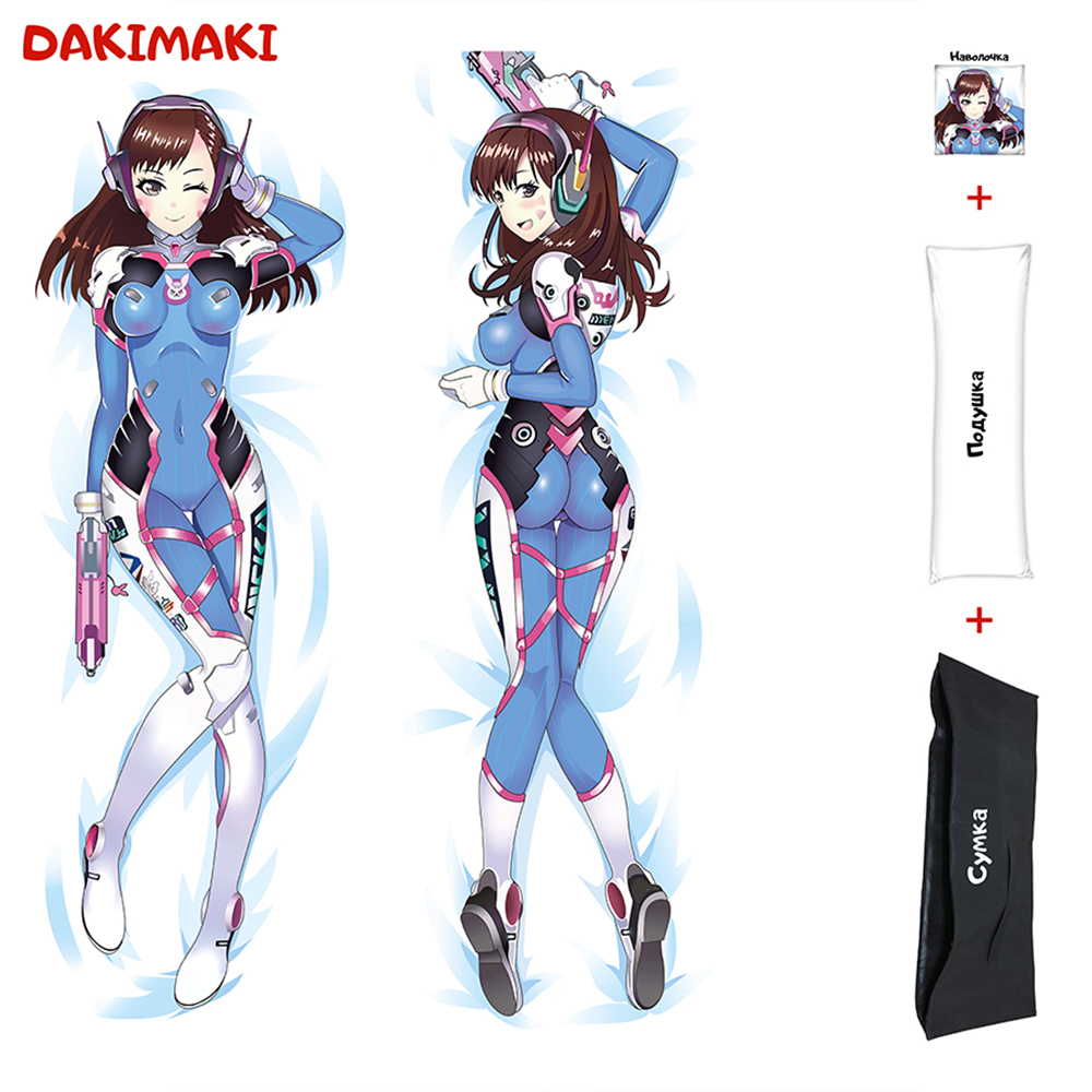 

Наволочка + подушка + сумка Дакимакура D.Va Дива 0105 180x60, Разноцветный, B0105