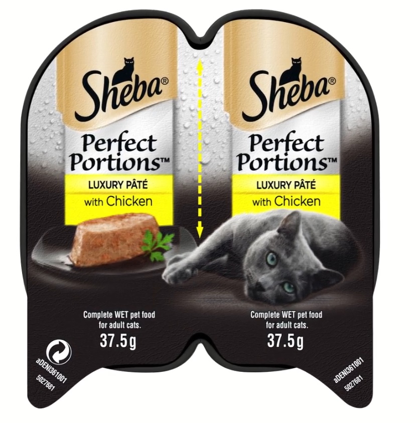 фото Влажный корм для кошек sheba perfect portions паштет с курицей 2шт х 37,5г, упаковка 12шт