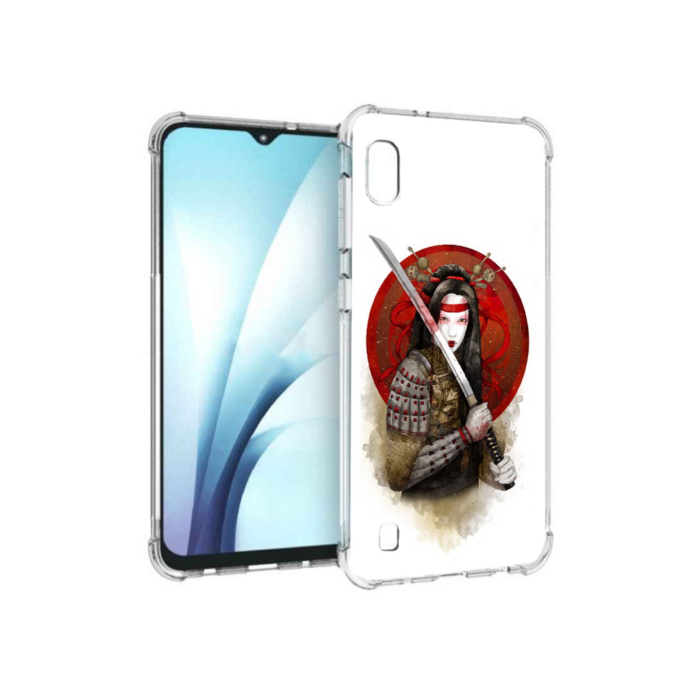 

Чехол MyPads Tocco для Samsung Galaxy A10 рисованная девушка с катаной (PT147645.531.580), Прозрачный, Tocco