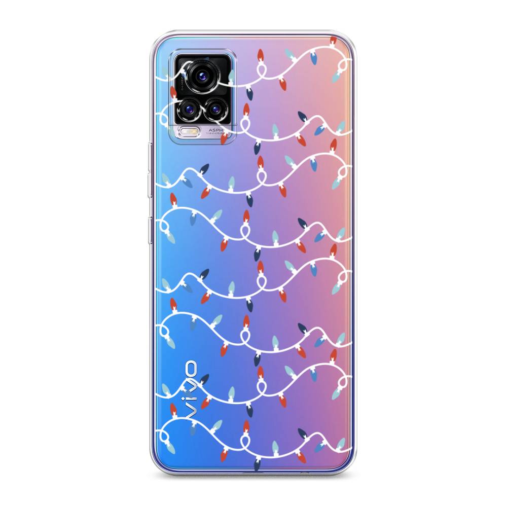 

Чехол для Vivo V20 "Разноцветная гирлянда", Белый;красный;синий, 263350-5