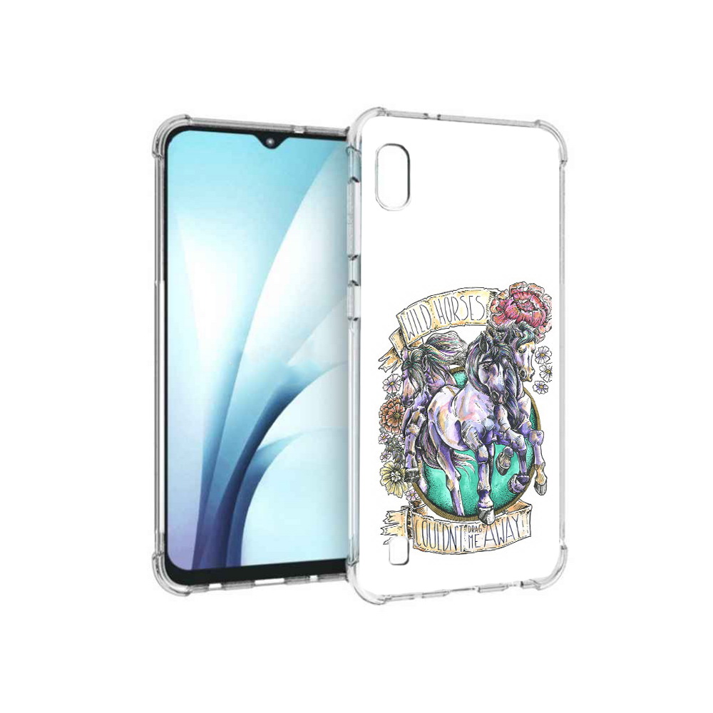 

Чехол MyPads Tocco для Samsung Galaxy A10 рисунок коней в цветах (PT147645.531.582), Прозрачный, Tocco