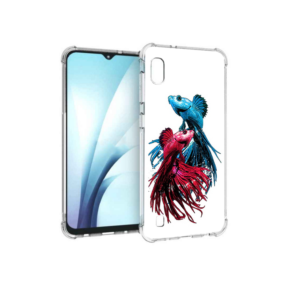 

Чехол MyPads Tocco для Samsung Galaxy A10 рыбы петушки (PT147645.531.592), Прозрачный, Tocco