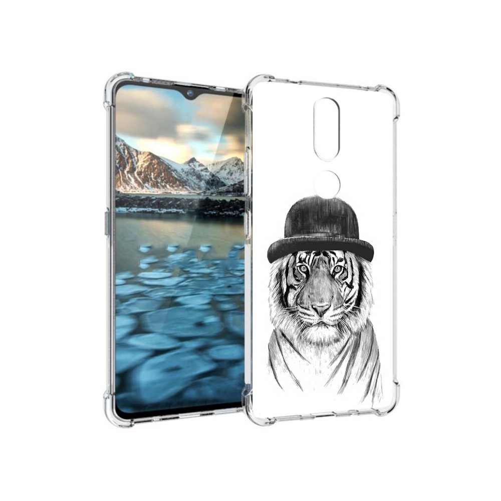 

Чехол MyPads Tocco для Nokia 2.4 тигр британец (PT227049.107.641), Прозрачный, Tocco