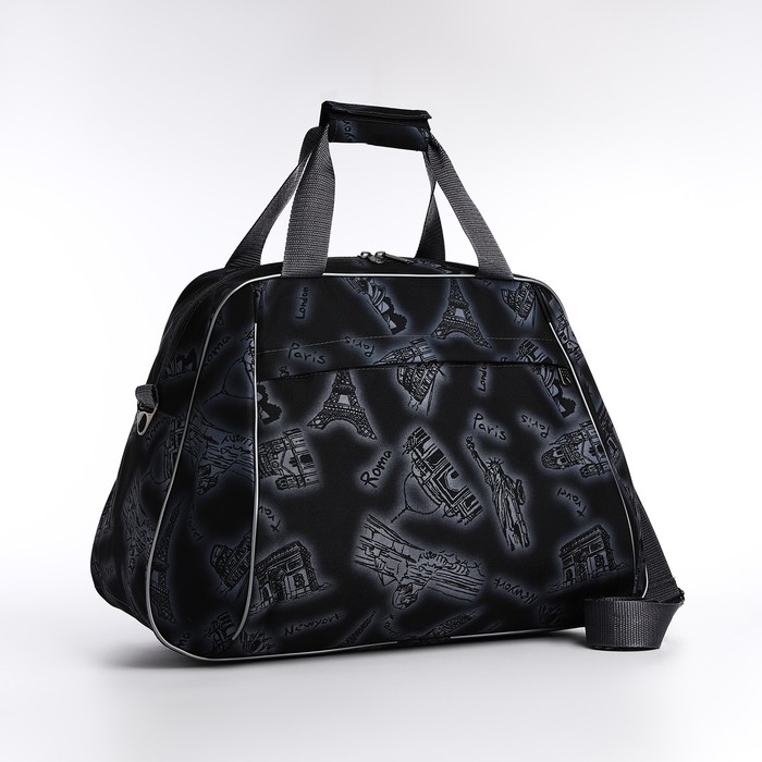 Дорожная сумка унисекс Lucky Mark Нью-Йорк черная, 34х48х22 см