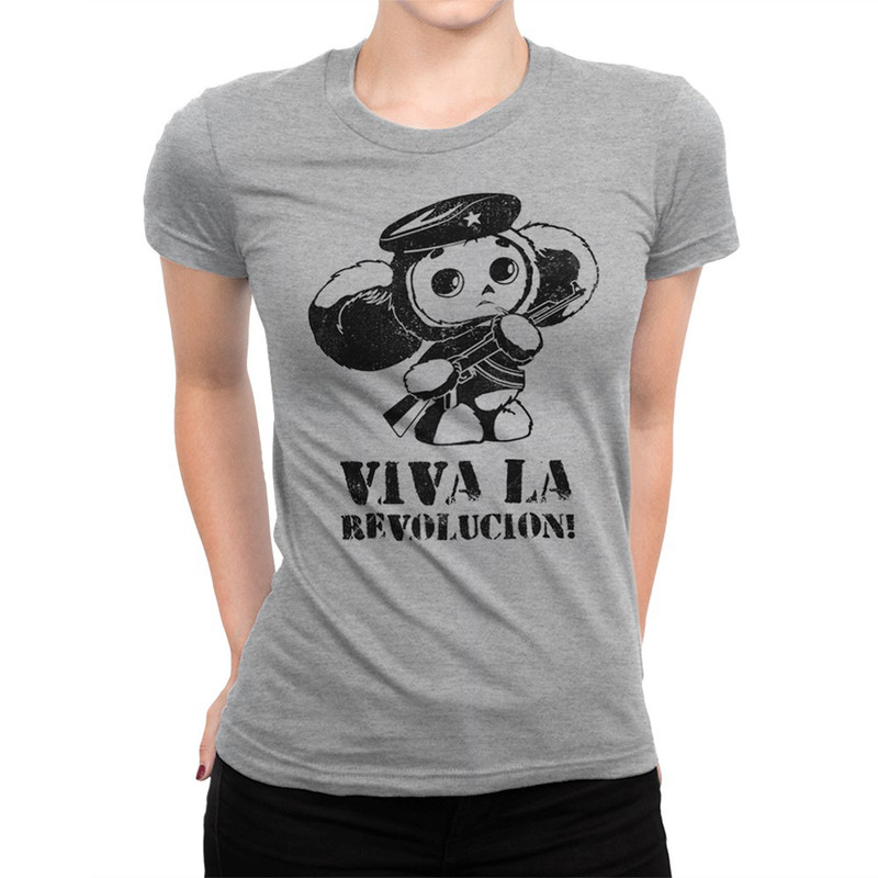 

Футболка женская DreamShirts Studio Viva La Revolucion Чебурашка 1 серая XS, Серый, Viva La Revolucion Чебурашка 1