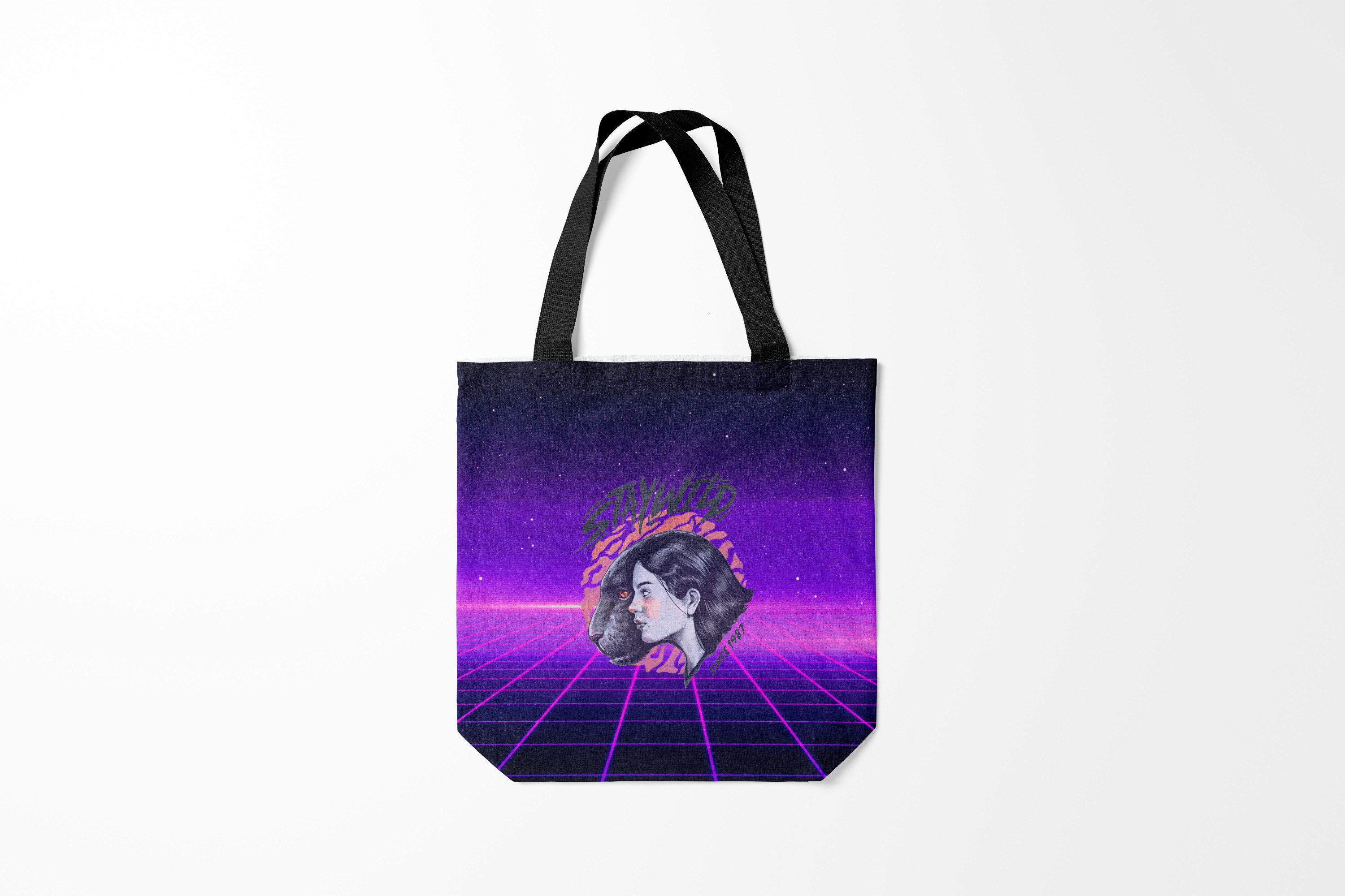 

Сумка шoппер унисекс Burnettie Retro Девушка пантера StayWild, разноцветный, Retro Девушка пантера StayWild