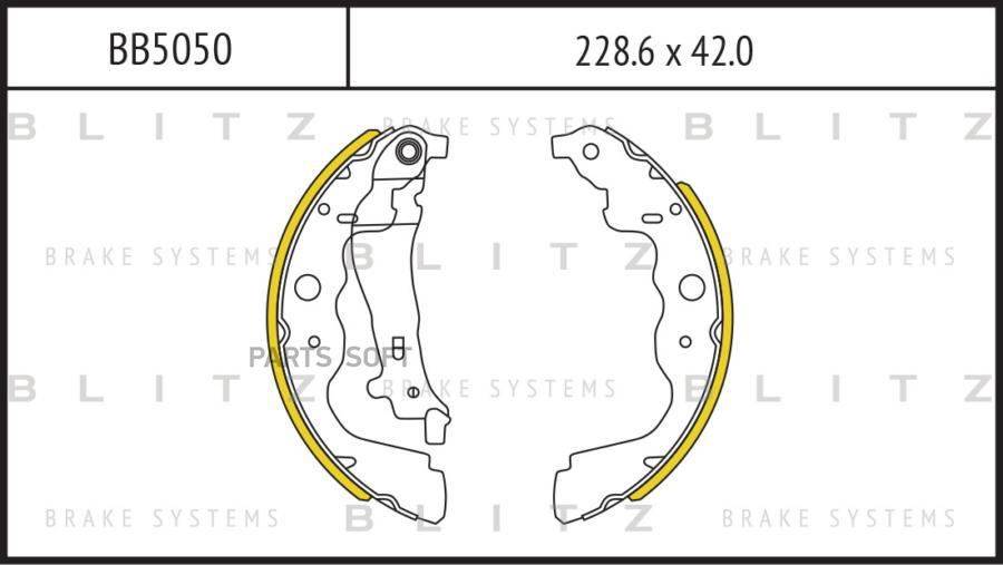

Колодки Торм.Бараб.[228.6X42] BLITZ bb5050