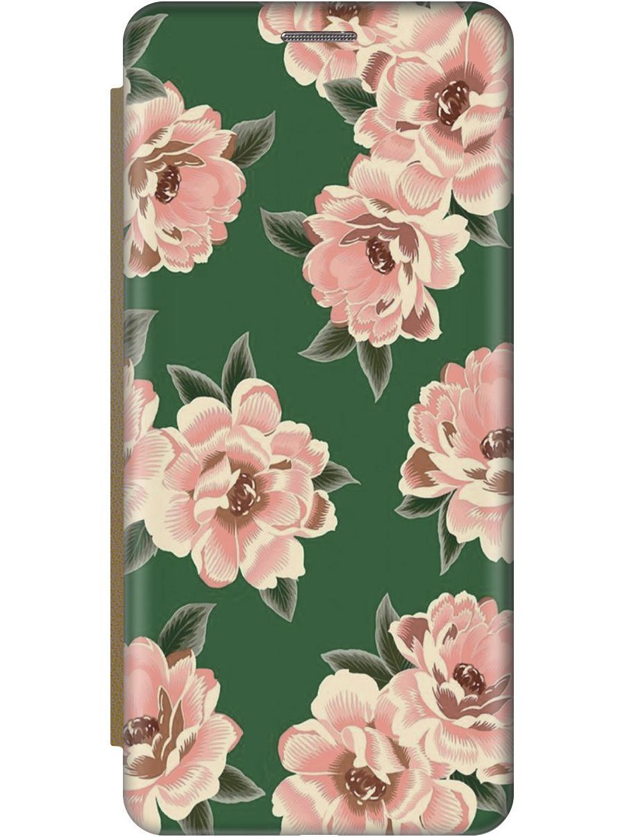 

Чехол-книжка на Samsung Galaxy A24 c принтом "Винтажные цвета" золотистый, Зеленый;розовый, 159531