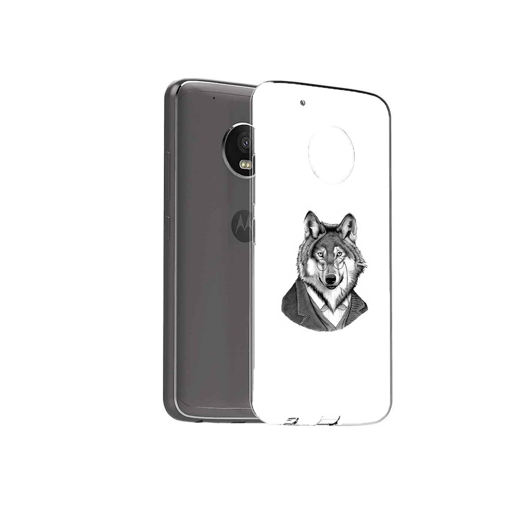 Чехол MyPads Tocco для Motorola Moto G5 Plus волк в пиджаке (PT67401.338.266)