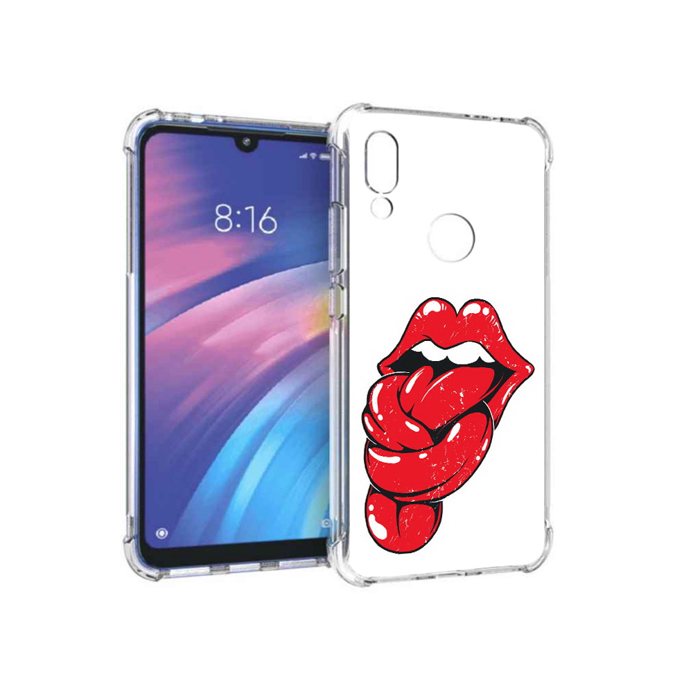 

Чехол MyPads Tocco для Xiaomi Redmi Y3 яркие губы с языком, Прозрачный, Tocco