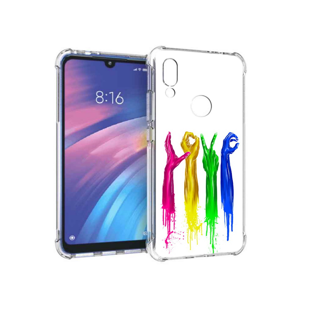 

Чехол MyPads Tocco для Xiaomi Redmi Y3 яркие руки love, Прозрачный, Tocco