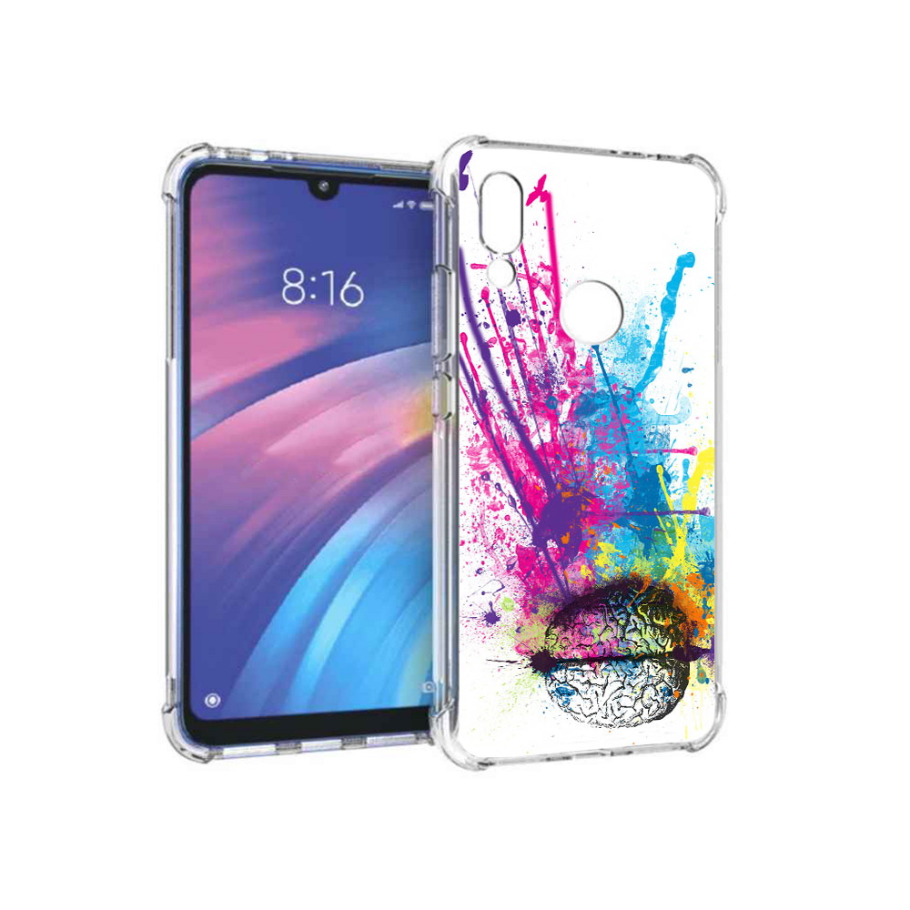 

Чехол MyPads Tocco для Xiaomi Redmi Y3 яркий красочный мозг, Прозрачный, Tocco