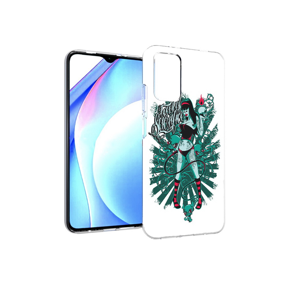 

Чехол MyPads Tocco для Xiaomi Redmi 9T нарисованная девушка в татуировках, Прозрачный, Tocco