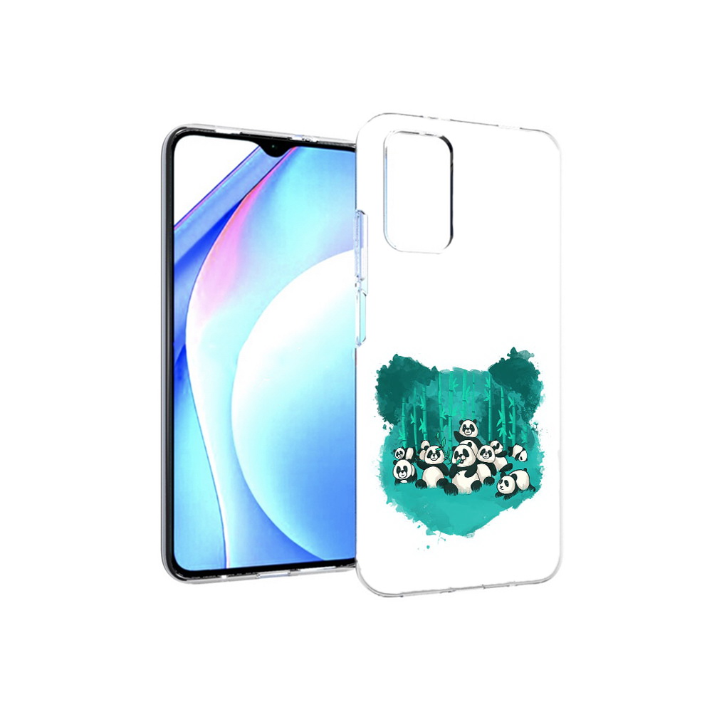 

Чехол MyPads Tocco для Xiaomi Redmi 9T нарисованные панды (PT226951.281.508), Прозрачный, Tocco