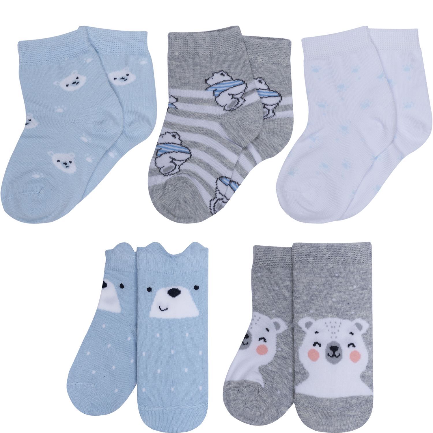 

Носки детские Rusocks 5-Д-31360 цв. белый; голубой; серый р. 41974, 5-Д-31360