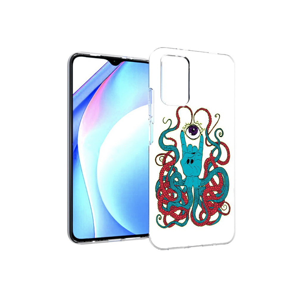

Чехол MyPads Tocco для Xiaomi Redmi 9T осьминог-рука абстракция (PT226951.281.530), Прозрачный, Tocco