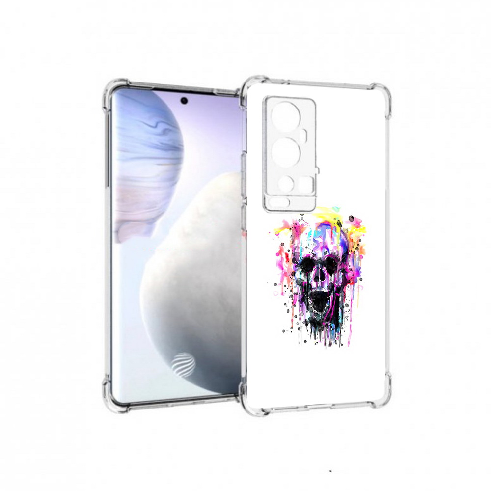 

Чехол MyPads Tocco для Vivo X60 Pro Plus граффити череп, Прозрачный, Tocco