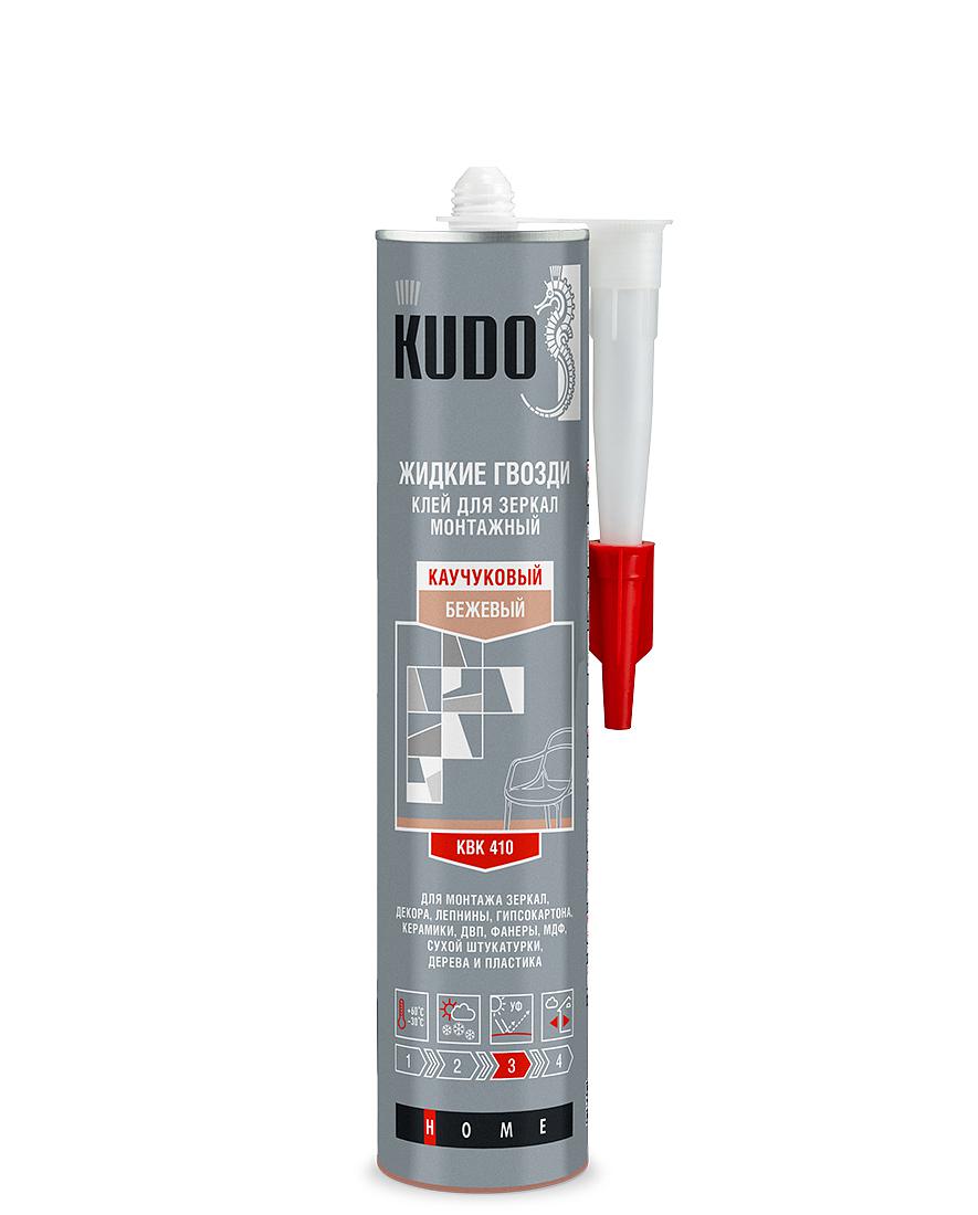 фото Клей монтажный kudo жидкие гвозди каучуковый, для зеркал, kbk-410, 300 мл