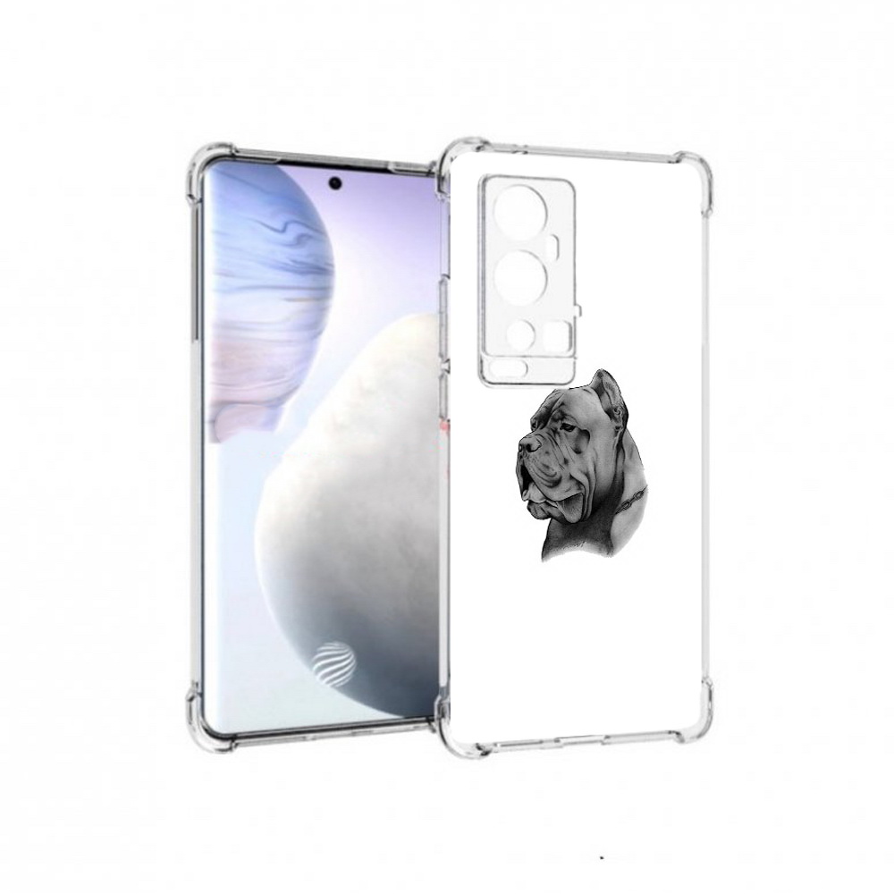 

Чехол MyPads Tocco для Vivo X60 Pro Plus грозный бульдог, Прозрачный, Tocco