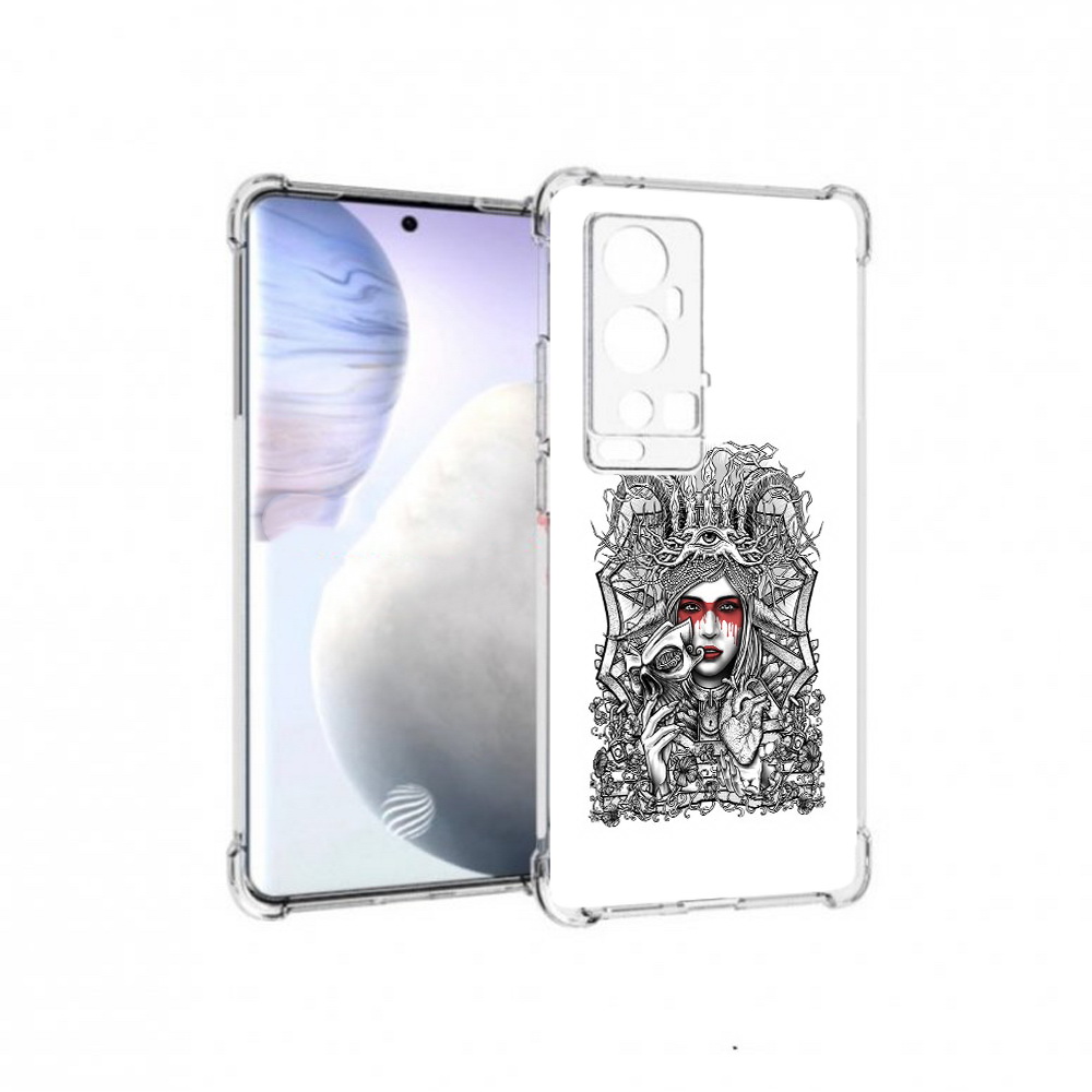 

Чехол MyPads Tocco для Vivo X60 Pro Plus грусная девушка, Прозрачный, Tocco