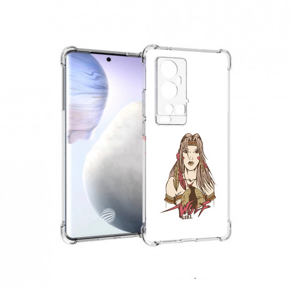 

Чехол MyPads Tocco для Vivo X60 Pro Plus девушка волк, Прозрачный, Tocco