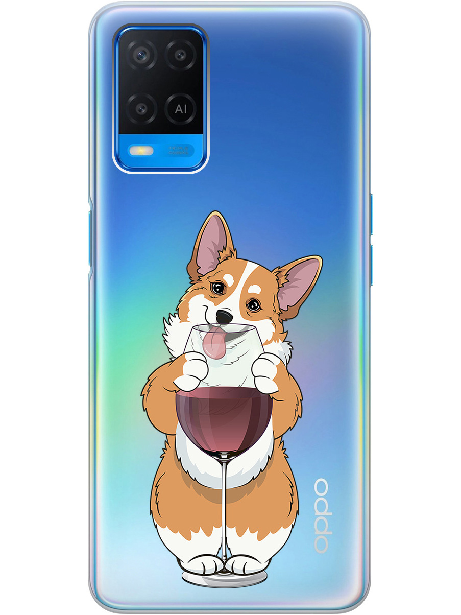 

Силиконовый чехол на Oppo A54 с принтом "Корги и бокал" прозрачный, Прозрачный;белый;бордовый, 726147161