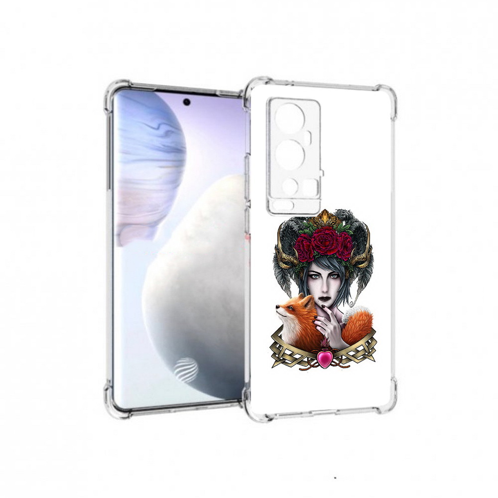 

Чехол MyPads Tocco для Vivo X60 Pro Plus девушка с лисой, Прозрачный, Tocco