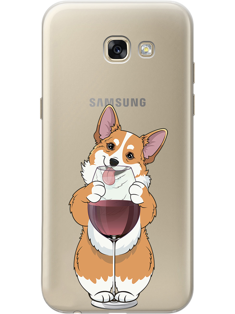 

Силиконовый чехол на Samsung Galaxy A5 (2017) с принтом "Корги и бокал" прозрачный, Прозрачный;белый;бордовый, 713352161