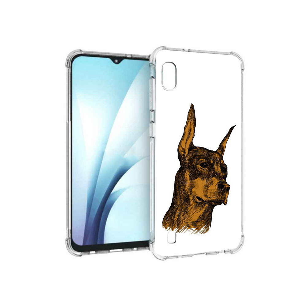 

Чехол MyPads Tocco для Samsung Galaxy A10 скетч доберман (PT147645.531.605), Прозрачный, Tocco