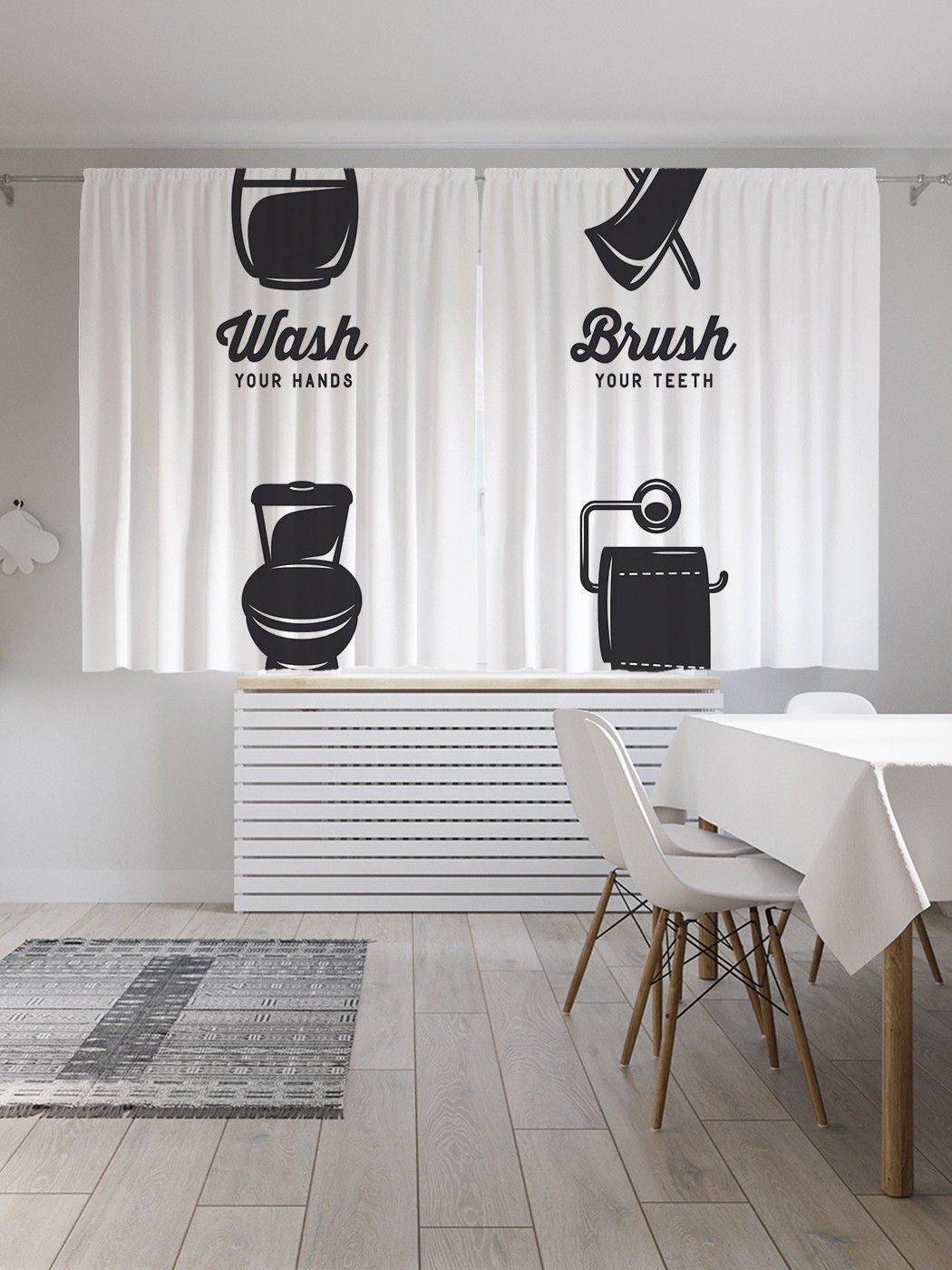 

Классические шторы JoyArty "Предметы гигиены", серия Oxford DeLux, 2 полотна 145x180 см, Предметы гигиены