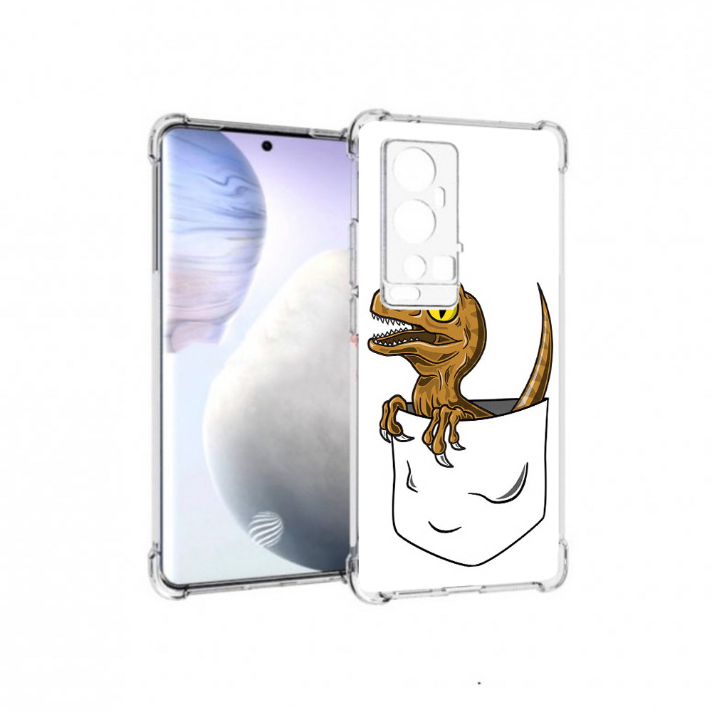 

Чехол MyPads Tocco для Vivo X60 Pro Plus динозавр в кармане, Прозрачный, Tocco