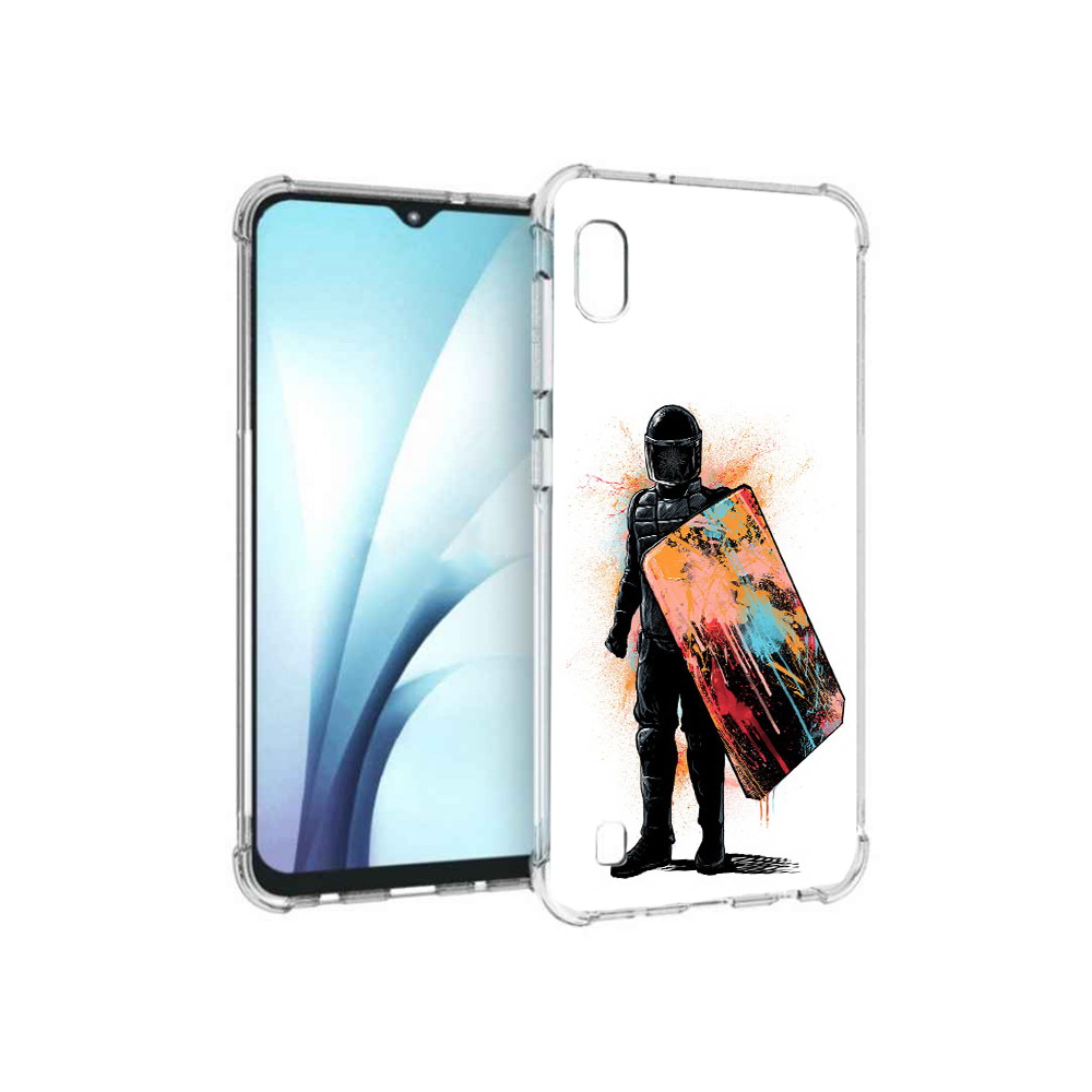 

Чехол MyPads Tocco для Samsung Galaxy A10 солдат с красочным щитом (PT147645.531.614), Прозрачный, Tocco
