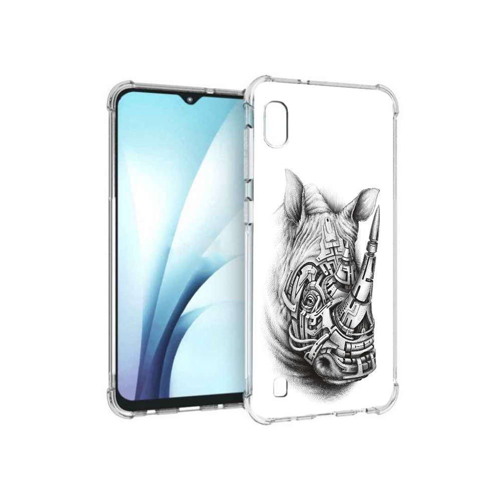 

Чехол MyPads Tocco для Samsung Galaxy A10 стальной носорог (PT147645.531.620), Прозрачный, Tocco