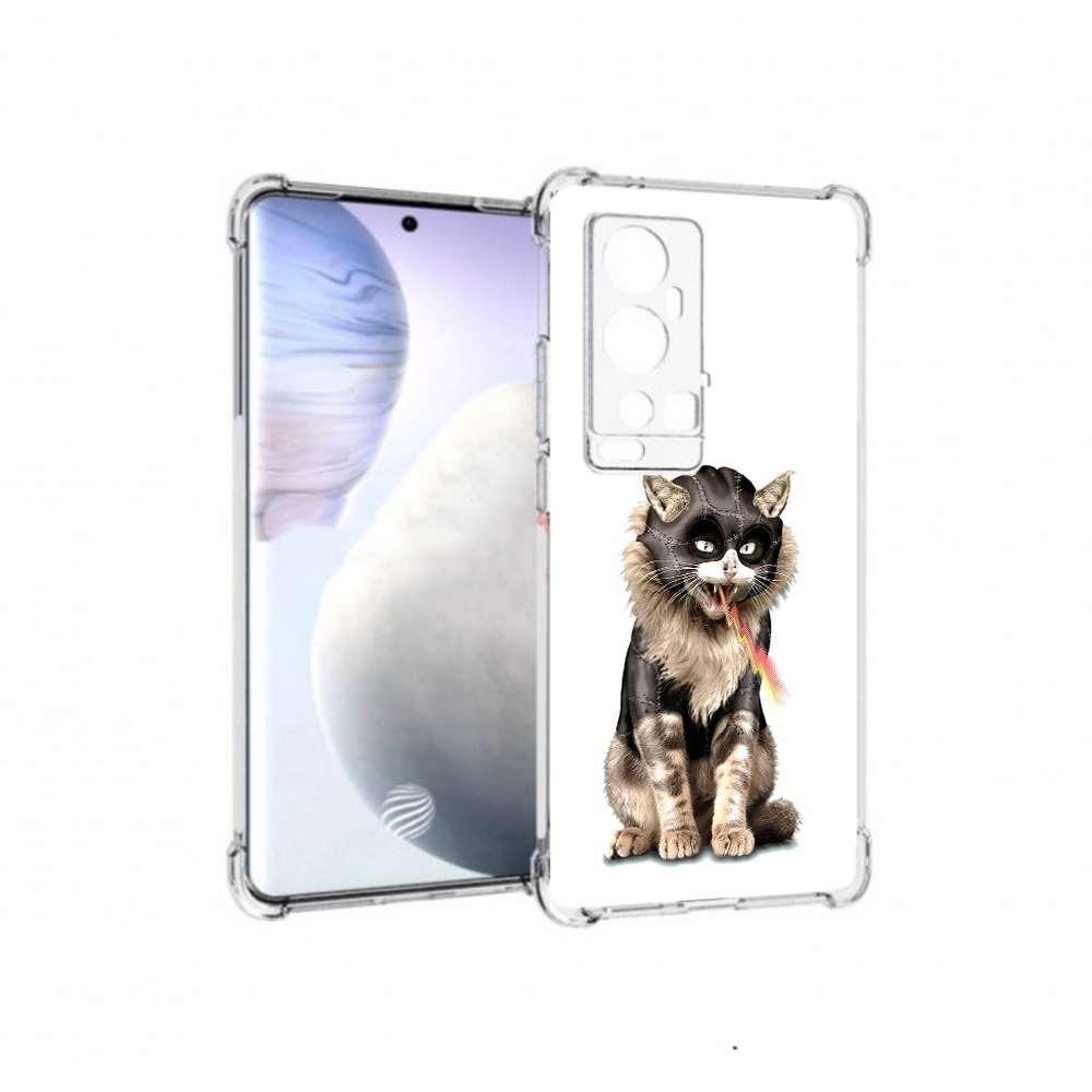 

Чехол MyPads Tocco для Vivo X60 Pro Plus дьяволский кот, Прозрачный, Tocco