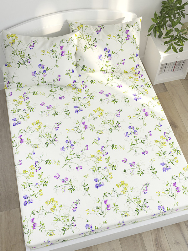 

Простынь на резинке Milky Garden "Горошек" 120х200 см, Белый