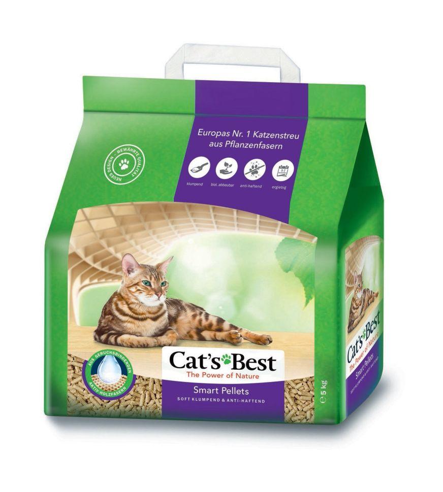 Наполнитель Cat's Best Smart Pellets комкующийся, древесный, 6 кг