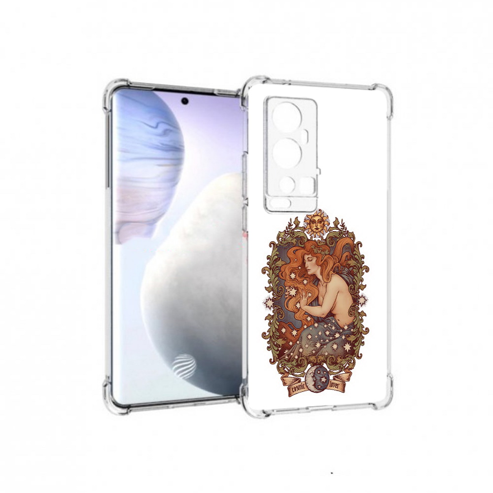 

Чехол MyPads Tocco для Vivo X60 Pro Plus звездная девушка абстракция, Прозрачный, Tocco