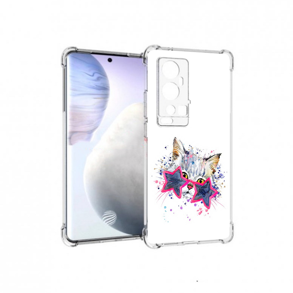 

Чехол MyPads Tocco для Vivo X60 Pro Plus звездные очки, Прозрачный, Tocco