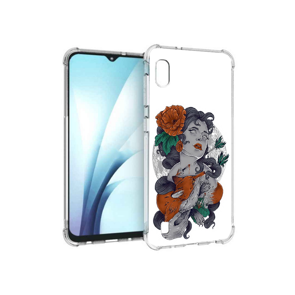 

Чехол MyPads Tocco для Samsung Galaxy A10 темная девушка с лисой (PT147645.531.639), Прозрачный, Tocco