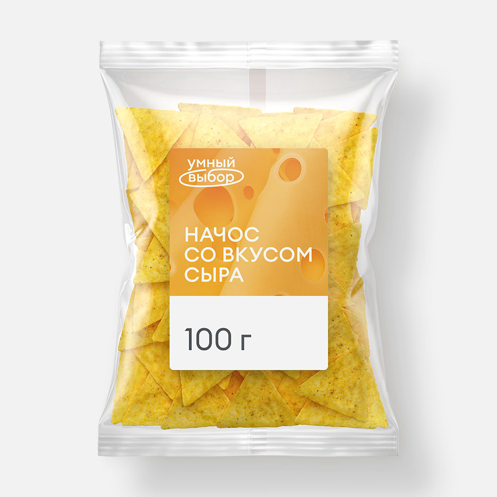 Начос Умный выбор кукурузные, со вкусом сыра, 100 г