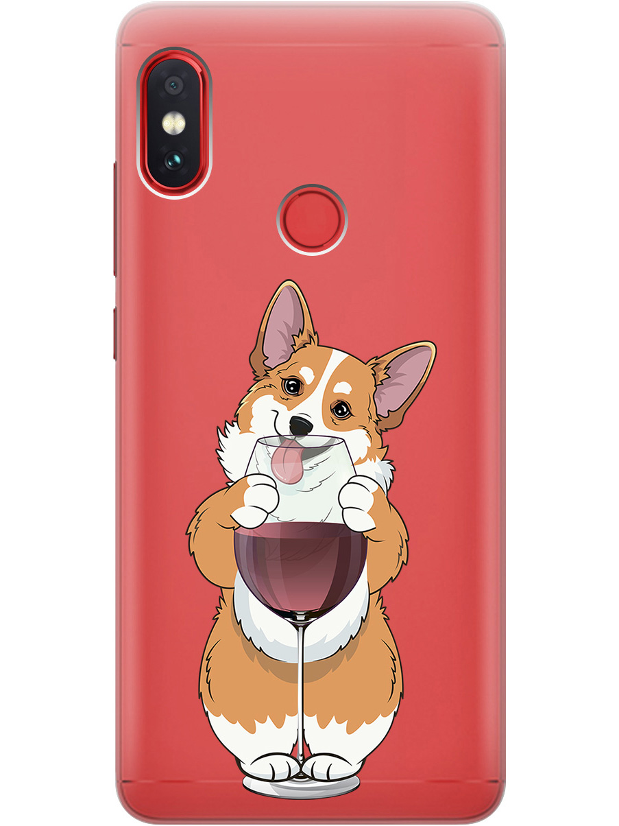 

Силиконовый чехол на Xiaomi Redmi Note 5 / Note 5 Pro с принтом "Корги и бокал" прозрачный, Прозрачный;белый;бордовый, 717568761