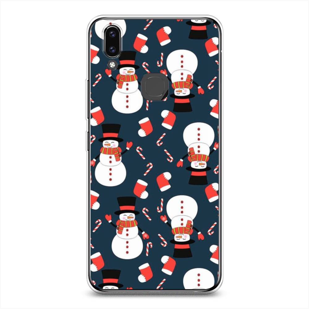 

Чехол для Vivo V9/Y85 "Синие снеговики", Синий;белый;красный, 260150-5
