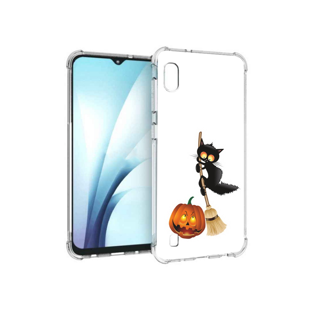 

Чехол MyPads Tocco для Samsung Galaxy A10 хэлуинский котик (PT147645.531.667), Прозрачный, Tocco