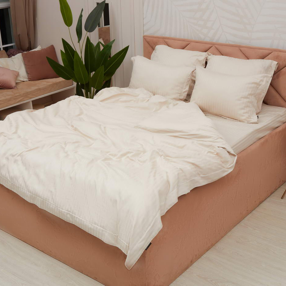 

Комплект постельного белья Sofi De MarkO Сем-СС-М-03 Моне (крем) страйп сатин 7Е, Моне