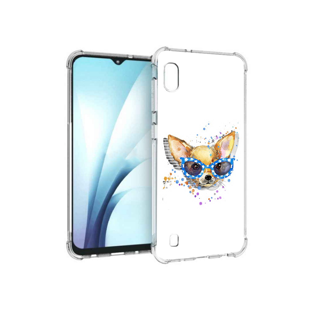 

Чехол MyPads Tocco для Samsung Galaxy A10 чихуа-хуа в очках (PT147645.531.691), Прозрачный, Tocco