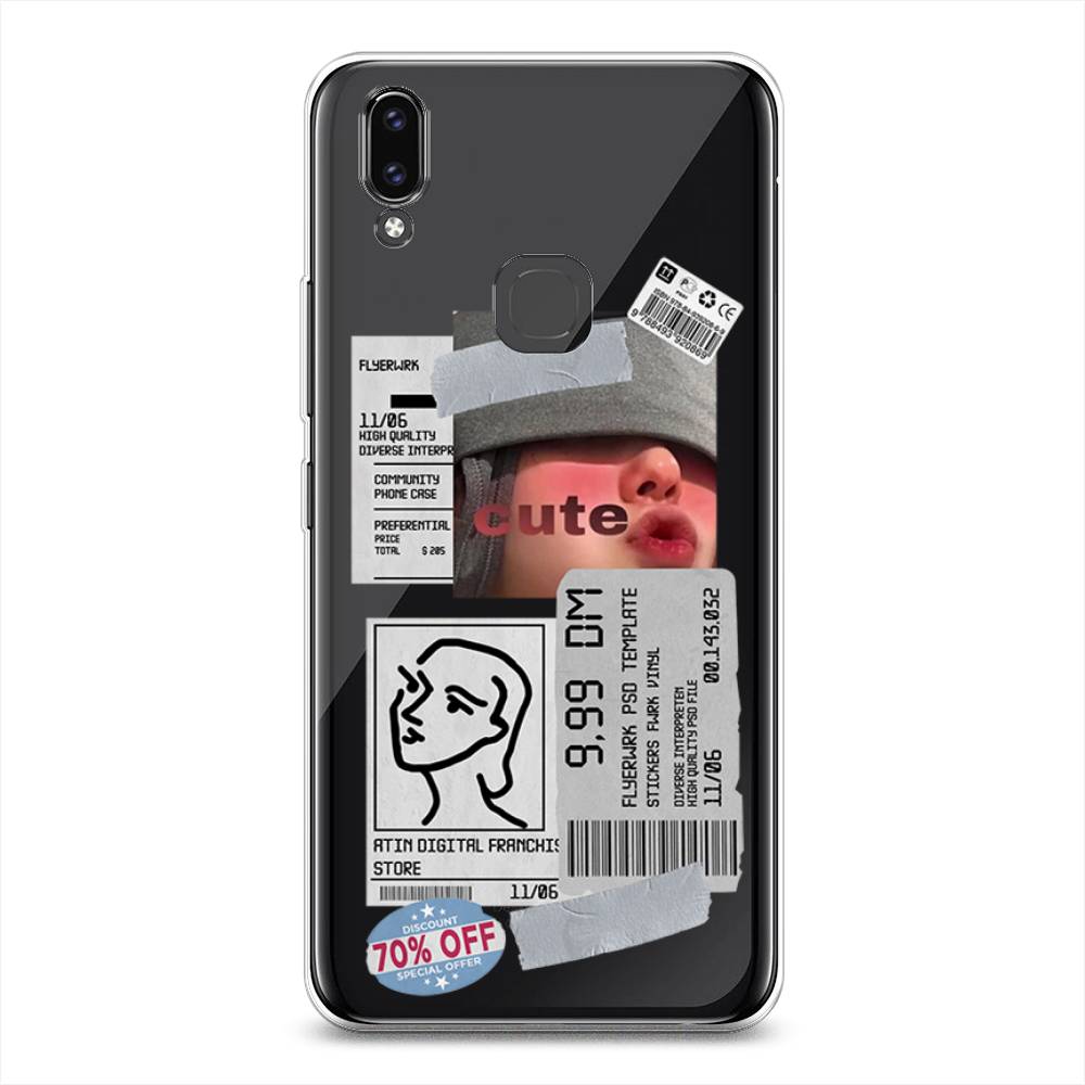 

Чехол для Vivo V9/Y85 "Cute girl collage", Розовый;серый;голубой, 260150-6
