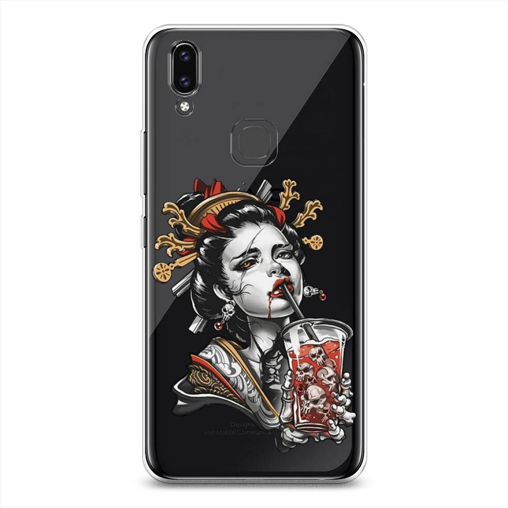

Чехол для Vivo V9/Y85 "Опасная гейша", Красный;черный;серый, 260150-4