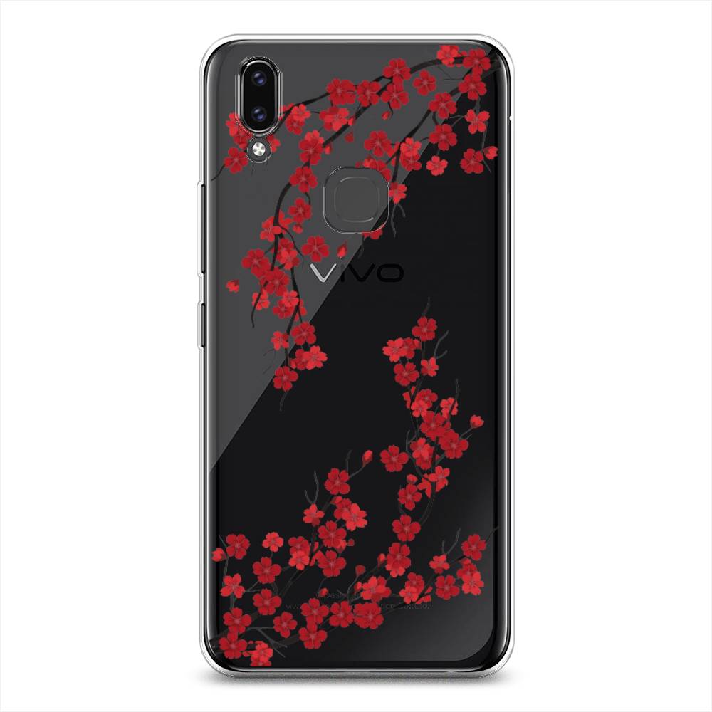 

Чехол для Vivo V9/Y85 "Красная сакура", Красный;черный, 260150-2