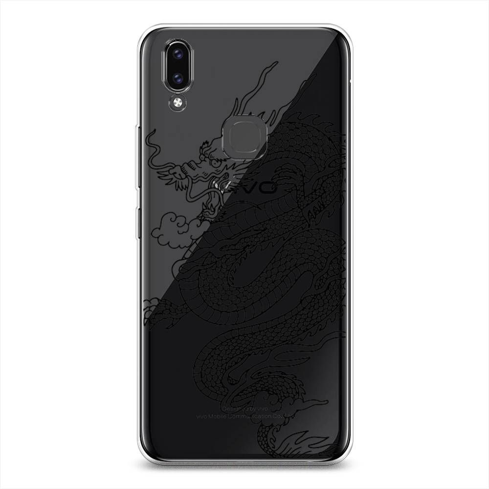 

Чехол для Vivo V9/Y85 "Большой китайский дракон", Черный;серый, 260150-1